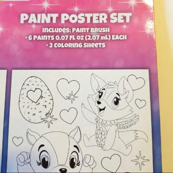Hatchimals 2 paint posters paints and paintbrush set - Picture 5 of 6